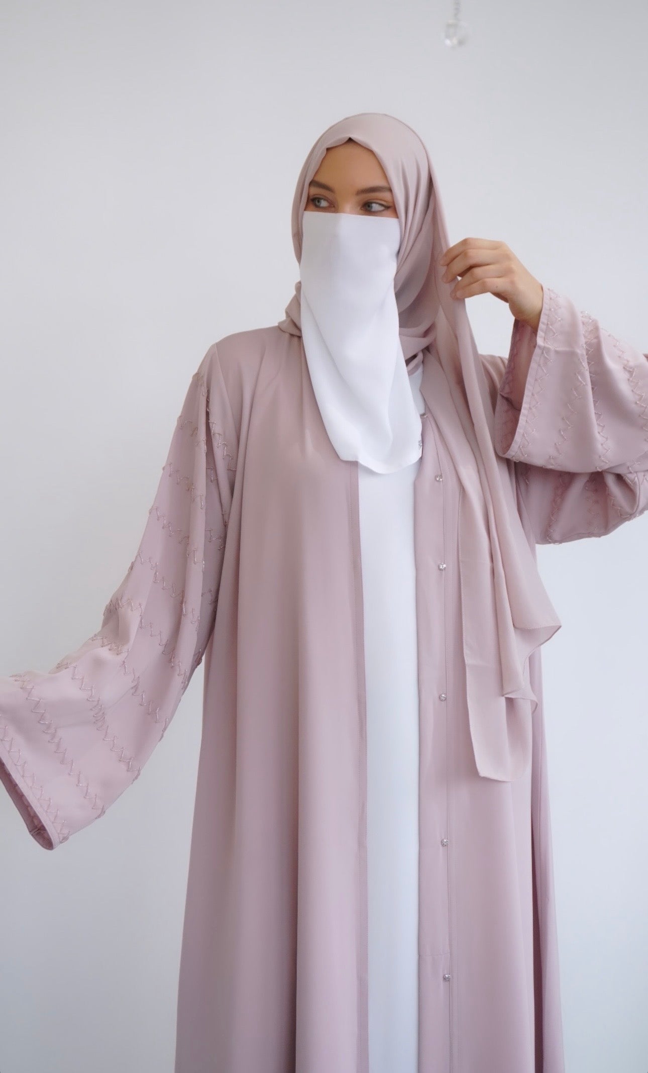 Soft Blush Abaya Set
