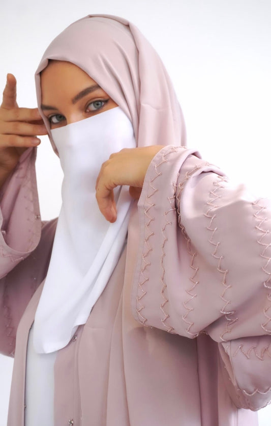 Soft Blush Abaya Set