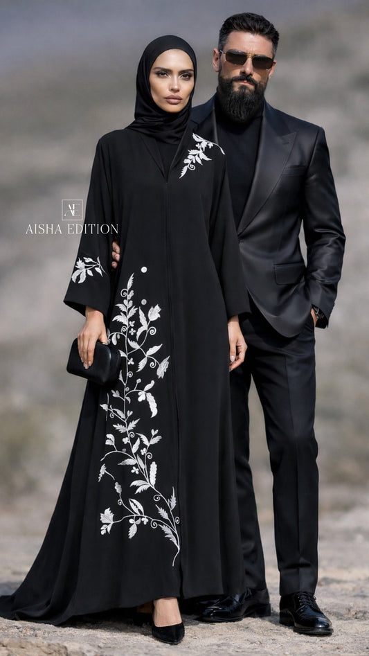 Black Embroidered Abaya