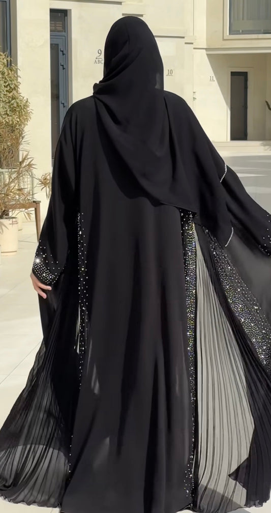 Royal Noir Crystal Abaya